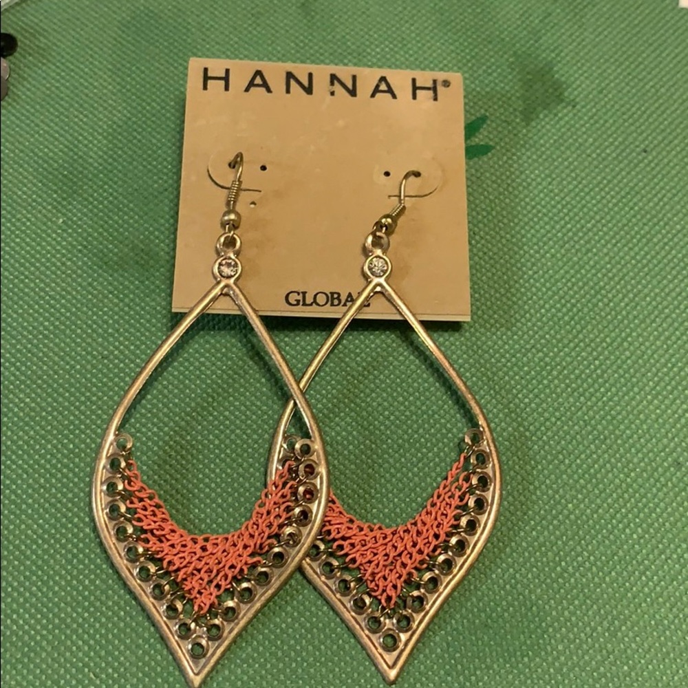 Hannah Orange and Gold Dangle Earrings